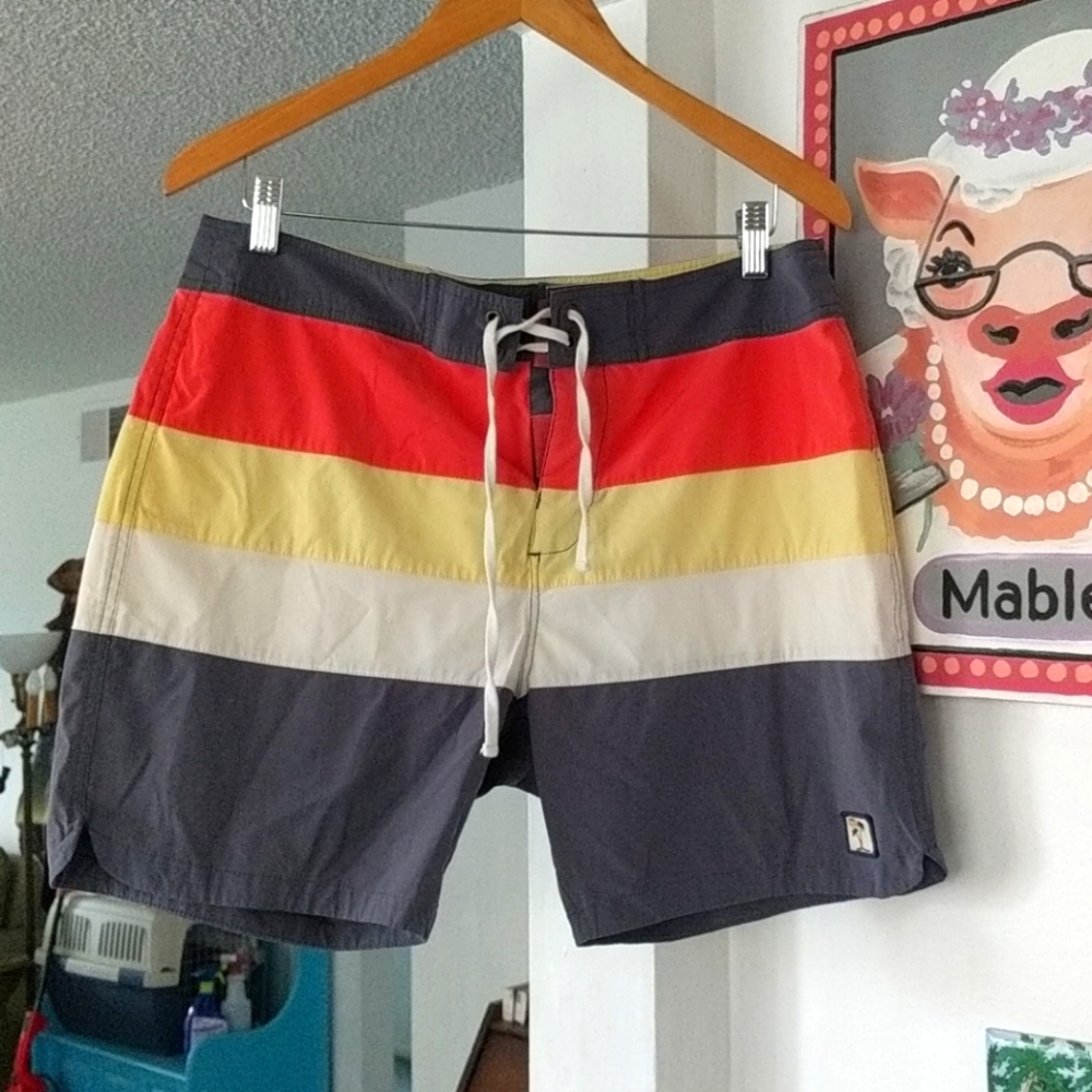 Marine Layer Multicolor Striped Board Shorts